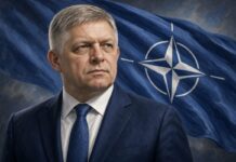 Niezgodności w NATO i UE? Fico nie chce pomagać Ukrainie ELIGERE.PL | Robert Fico: "Jako premier zrobię wszystko, aby Słowacja nigdy nie została wciągnięta w konflikt zbrojny". Foto: AI