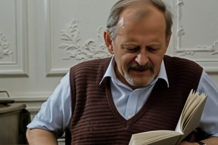ELIGERE.PL | Janusz Szpotański (ur. 14 września 1929 w Warszawie, zm. 13 października 2001 także w Warszawie). Foto: YT (screen), poprawione przez AI