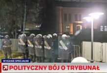 Napięcie pod Trybunałem Konstytucyjnym! Policja, protestujący i Donald Tusk, który bezceremonialnie przekracza granice prawa ELIGERE.PL | Trybunał Konstytucyjny, czyli bezprecedensowy atak rządu Donalda Tuska na praworządność. Foto: X (screen)