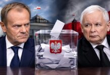 Bez samodzielnej większości. Najnowszy sondaż ELIGERE.PL | Wedle najnowszego sondażu na najwięcej głosów w wyborach parlamentarnach wciąż mogą liczyć partie Donalda Tuska i Jarosława Kaczyńskiego. Foto: AI