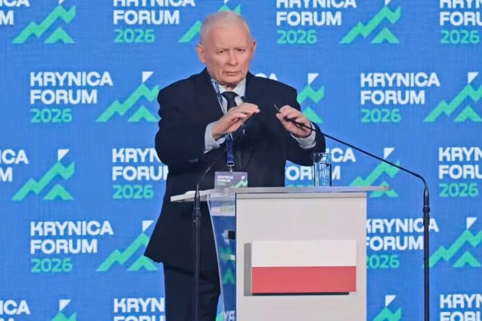 ELIGERE.PL | Jarosław Kaczyński podczas wystąpienia w Krynicy w 2026 r. Foto: YT (screen)