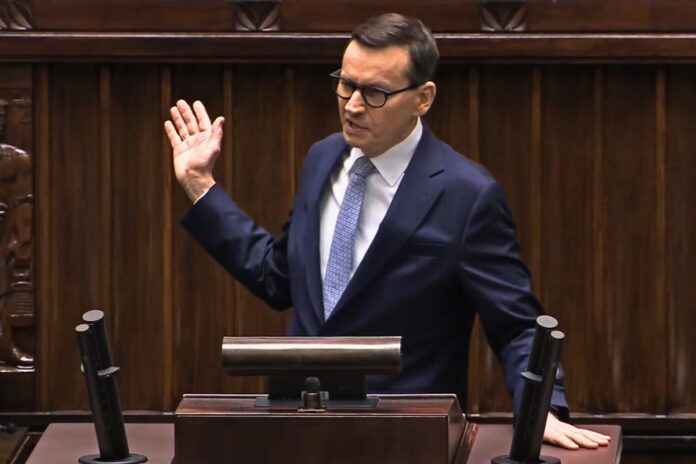 ELIGERE.PL | Głosowanie do Sejmu zaplanowano dopiero na jesień 2027 roku, mimo to Morawiecki zdecydował się przesądzić kwestię samodzielnego startu z wyprzedzeniem. Foto: YT (screen)